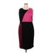 Lane Bryant Cocktail Dress - Sheath High Neck Sleeveless: Burgundy Color Block Dresses - Women's Size 20 Plus