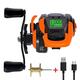 ZPLuz Digital Fishing Reel,Digital Fishing Baitcasting Reel Optional With Bite Alarm Depth Position With Spare Spool Right hand Orange