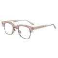 HPIRME Square Women Sunglasses Retro Clear Lens Semi Metal Men Glasses Frame,Tea clear,one size