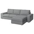 IKEA KIVIK 3-seat Sofa with Chaise Longue, Tibbleby Beige/Grey