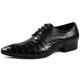 Men's Oxford Leather Shoes Lace-ups Classic Lace-up Shoe Business Wedding Party Work Formal Shoes,Black-45