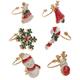 VALICLUD 6pcs Christmas Gift Brooch Party Gift Vintage Christmas Brooches Christmas Ear Decor Fashion Brooch Girl Christmas Jewelry Christmas Jewelry Brooches Snowman Badge Crystal Alloy