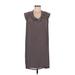 Suzi Chin for Maggy Boutique Casual Dress - Shift Cowl Neck Sleeveless: Gray Print Dresses - Women's Size 6