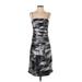 Cache Cocktail Dress - A-Line Square Sleeveless: Silver Dresses - Women's Size 4