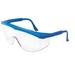 MCR Safety SS120 ST1 Series Safety Glasses Wrap-Around Lens Design with Built-In Side Shields Clear Lens/ Blue Frame One Size SS120