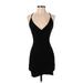 Bebe Casual Dress - Bodycon Plunge Sleeveless: Black Print Dresses - Women's Size X-Small