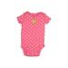 Carter's Short Sleeve Onesie: Pink Polka Dots Bottoms - Size 3 Month