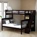 Stairway Twin-Over-Full Bunk Bed with Storage and Guardrail, Espresso