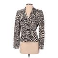 Calvin Klein Blazer Jacket: Short Ivory Zebra Print Jackets & Outerwear - Women's Size 4