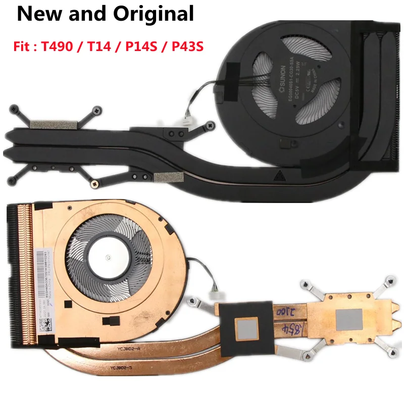 Ventilateur de refroidissement original pour ordinateur portable Lenovo ThinkPad, refroidisseur de processeur, dissipateur thermique, T490, T14, P43S, P14S, Gen1, 01YU186, 01YU187, 01YU188, nouveau