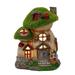 Arlmont & Co. Ronia Resin Mushroom Garden Statues w/ Solar Light(7.7 Inch) Metal in Green/Red | 7.7 H x 6.3 W x 5.3 D in | Wayfair