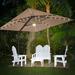 Arlmont & Co. Seena 10 x 10' Square Lighted Cantilever Sunbrella Umbrella w/ Base in Brown | 106.5 H x 131.7 W x 131.9 D in | Wayfair