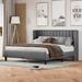 Latitude Run® Upholstered Platform Bed Frame w/ Headboard Upholstered in Gray | 38.6 H x 81.1 W x 81.1 D in | Wayfair