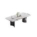 Orren Ellis Demaree Double Pedestal Dining Table Metal in Black/Gray/White | 29.52 H x 62.99 W x 31.49 D in | Wayfair