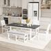 Red Barrel Studio® Modern Dining Table Set in White | Wayfair 80837FA780D0428CACEC3DFEAAFCC132