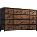 17 Stories Abdulfatah Dresser TV Stand w/ 13 Drawer Black Dresser for Bedroom Metal in Brown | 31.5 H x 39.4 W x 11.8 D in | Wayfair