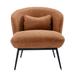 Slipper Chair - 17 Stories Aughareamlagh 28" Wide Slipper Chair Faux Leather in Black/Brown | 29 H x 28 W x 29.25 D in | Wayfair