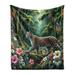 Bungalow Rose Alfiera Wild Floral Jungle Scene Fleece Throw, Polyester | 70" W x 90 " L | Wayfair CE68525A7E4F42F7A1A1046FC4500401