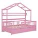 House of Hampton® Herbie Bed Frame Wood in Pink | 70.9 H x 77.6 W x 42.5 D in | Wayfair 7662ADB6B9934AD4ADDCE72ECCF6221B