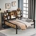 17 Stories Demaris Metal Frame Daybed w/ Storage Shelves on the Side Wood in Black/Brown | 42.1 H x 80.1 W x 67.1 D in | Wayfair