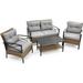 Breakwater Bay Aafreen 4 piece Sofa Seating Group w/ Cushions Metal in Gray | Outdoor Furniture | Wayfair 2546097CE4814E529D29305DB833EE4F