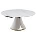 Orren Ellis Chic Modern Sintered Stone Table: Multi-functional, Expandable Design For Stylish Dining Metal in Gray/White | 30.3 H in | Wayfair