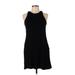 H&M Casual Dress - Mini Crew Neck Sleeveless: Black Print Dresses - Women's Size Small