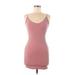 Heart & Hips Casual Dress - Bodycon Scoop Neck Sleeveless: Pink Solid Dresses - Women's Size Medium