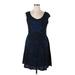 Max Studio Casual Dress - Mini Scoop Neck Sleeveless: Blue Dresses - Women's Size X-Large