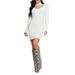 Dylan Lace-up Detail Long Sleeve Sweater Dress