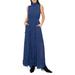 Mock Neck Ruffle Maxi Dress