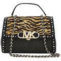 Tiger Print Calf Hair Logo Extra-large Parker Studded Shoulder Bag