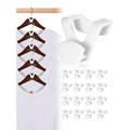 HOUSE DAY Space Saving Hanger Hooks 60 Pack White Clothes Hanger Connector Hooks Heavy Duty Hanger Hooks Space Saver Durable Hanger Connector Hooks Premium Cascading Hanger Hooks for Closet