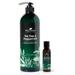 Plant Therapy Tea Tree CM31 and Peppermint Essential Oil Natural Body Wash w/pump 32 oz with 2oz Travel Size For all Skin Types Sulfate Free Body Wash For Men or Women