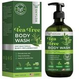 Glalove Antifungal Body Wash: SE33 Tea Tree Body Wash Soap - Natural Tea Tree Oil Body Wash for Jock Itch Acne Ringworm Athletes Foot Eczema Body Odor - 500ml