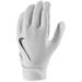 Nike Girls Hyperdiamond 2.0 Batting Gloves (White/White/Black M)