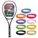 Yonex VCORE 100L Scarlet 7th Gen Performance Tennis Racquet 4 3/8 Grip Strung with Natural Color Synthetic Gut Racket String - Precise Spin & Remarkable Control