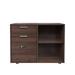 File Cabinet with 2 standard drawers and 1 file drawer 5 Mobile Universal wheels Coded lock Brown Oak Grain