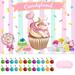 JOARHONAL Pin the Cherry SE33 on the Cupcake - Candyland Party Games for Kids Girls 20 x 28 Candy Land Game Poster with 24 Reusable Stickers Candy Birthday Party Favor Sets