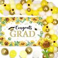 Sunflower Graduation Party Decorations SE33 Class of 2023 Congrats Graduation Sunflower Congrats Grad Decorations with Sunflower Graduation Backdrop Proud of You Graduation Decorations Sunflower