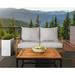 Sorra Home Sunbrella Outdoor Loveseat Pillow and Cushion Set Flax - 23 in W x 25 in D x 5 in H