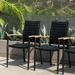 Amazonia Brighton Beach 2-Piece Aluminum and Teak Wood 100% FSC Patio Dining Chair Set