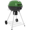 Outsunny 21 Kettle Charcoal BBQ Grill with Wheels Barbecue Green