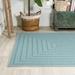 JONATHAN Y JONATHAN Y Lucia Modern Concentric Squares Indoor/Outdoor Area Rug 8 X 10 - Aqua/Light Gray