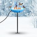 GIFANK Heated Bird Bath EC36 with Metal Stake Thermostatically Controlled Detachable Decoration Spa Heated Bird Waterer Bird Feeder for Winter Outdoor Lawn Patio Yard Garden with 5.9FT Cord 80W