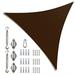 ColourTreeUSA Triangle Sun Shade Sail HDPE w/Hardware Installation Kit 10 x 10 x 10 - Brown