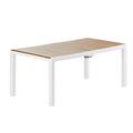 Afuera Living Modern 8-Seat Patio Dining Table in White / Teak Brown