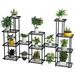 Metal Plant Stand 13 EC36 Tiers Multifunctional Plant Stands for Indoor Plants Decorative Black Steel Plant Shelf for Indoor Patio Garden Balcony and Yard (13 tiers 15 pots DIY)