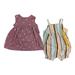Carter s Girls Toddler 2 Piece Cotton Bodysuit Dress Set (Mauve/Stripe 3M)