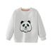 Hfolob Boy Girl Sweatshirt Pullover Spring Autumn Multi Color Sequins Big Children Long Sleeves Leisure Children Cartoon Panda Tiger Pattern Kids Clothes